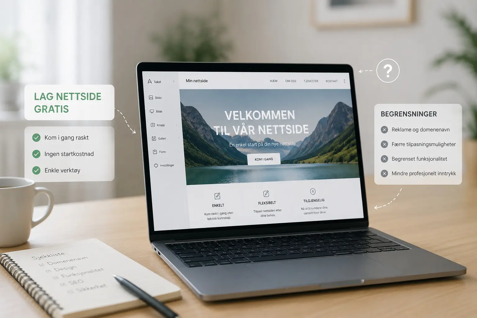 Lag nettside gratis – hva er egentlig mulig