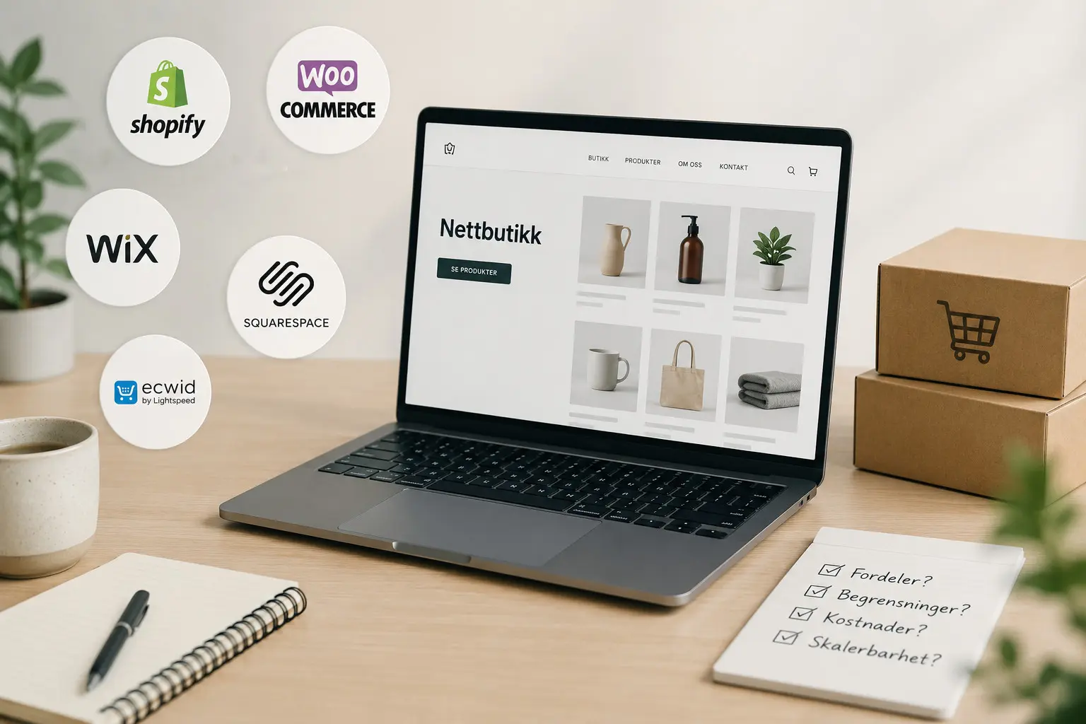 Lage nettbutikk gratis Hvilke muligheter finnes