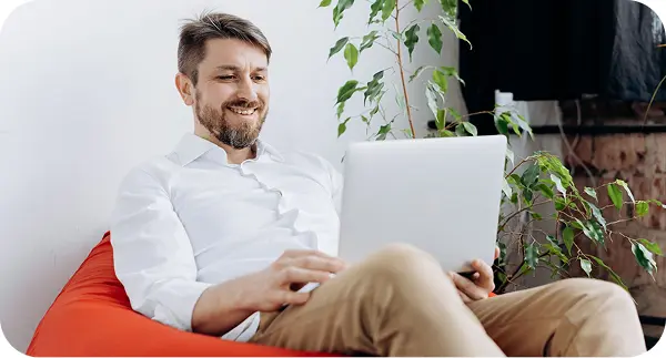 Person working on laptop